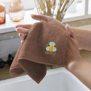 inco-z | 刺繍 今治ハンカチタオル オキナまる顔 design In00027