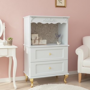 ロココ調 2段チェスト/キャビネット 収納棚 姫系家具 コンパクト