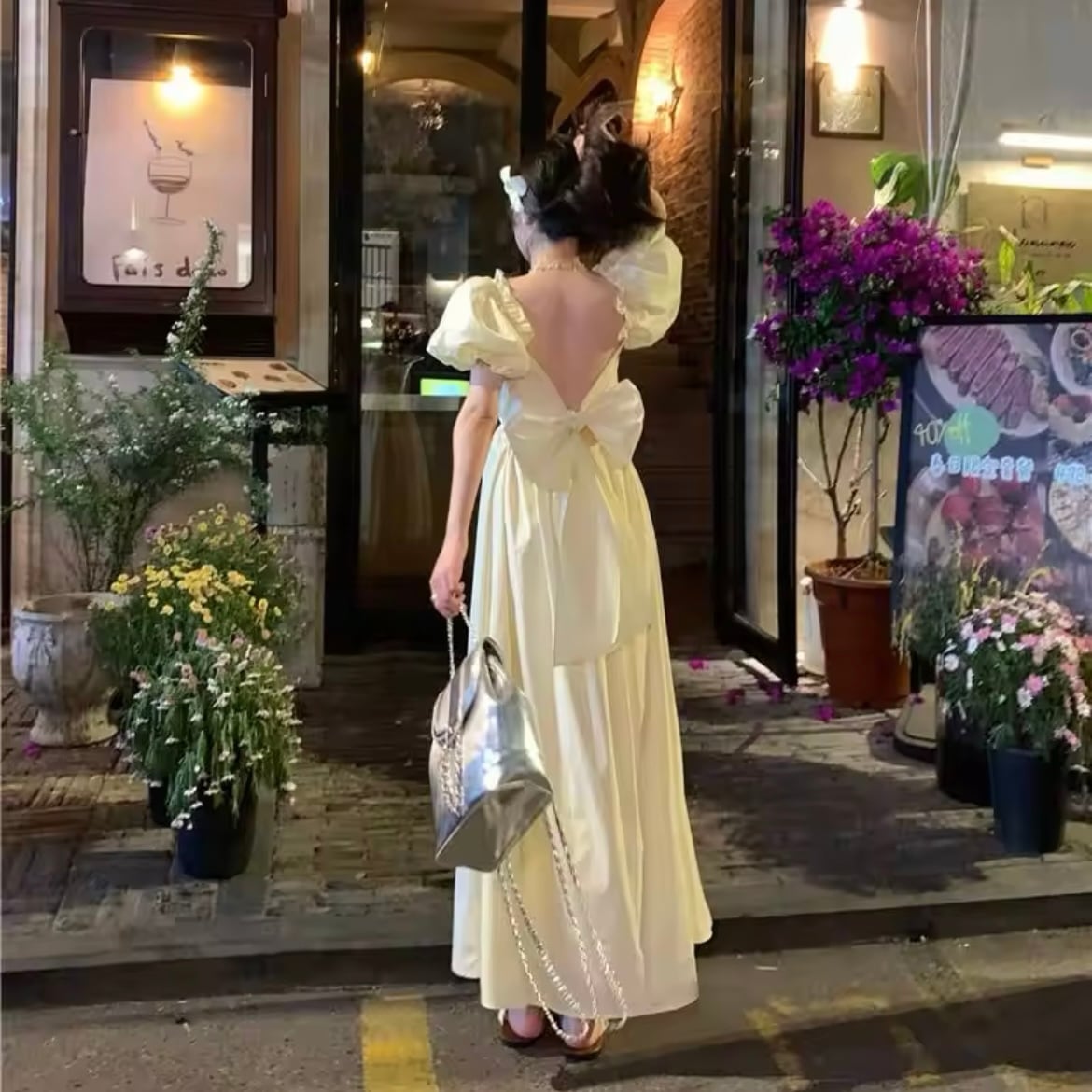 バックリボンワンピース