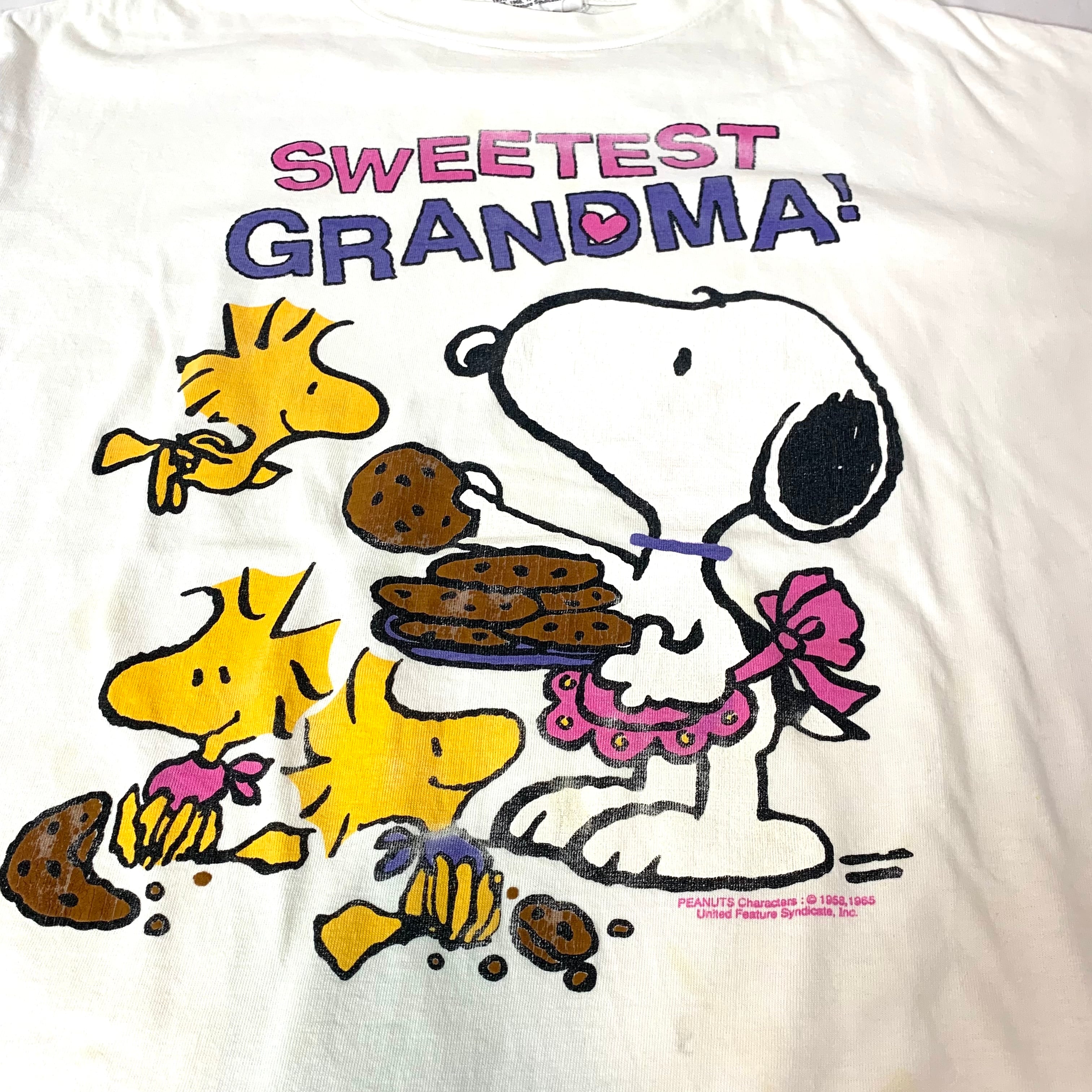 ~90年代 PEANUTS ピーナッツ スヌーピー キャラクタープリントTシャツ メンズM /eaa331039