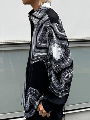【ALUDE SELECT】flashy  design shirt(2color)