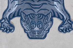 Tibetan Tiger Rug 《Sサイズ•シルク・オリジナル3・アッシュグレー484》チベタンタイガーラグ