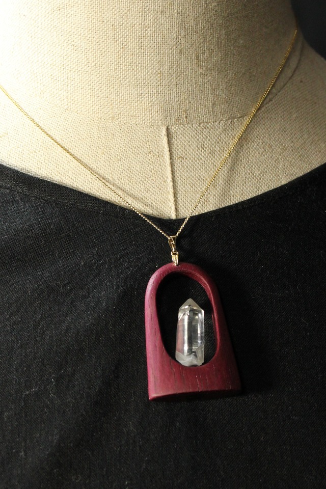 【124】宮崎クリスタル  パープルハートペンダント