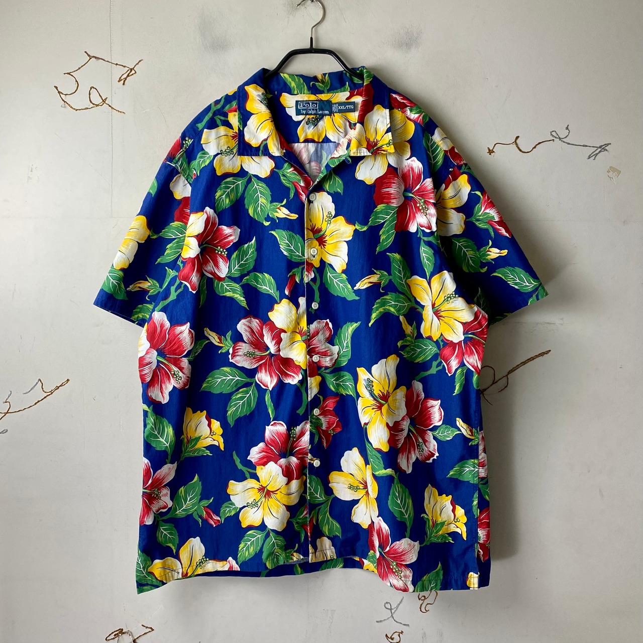 vintage POLO by RALPH LAUREN open collar hawaiian shirt “hibiscus”