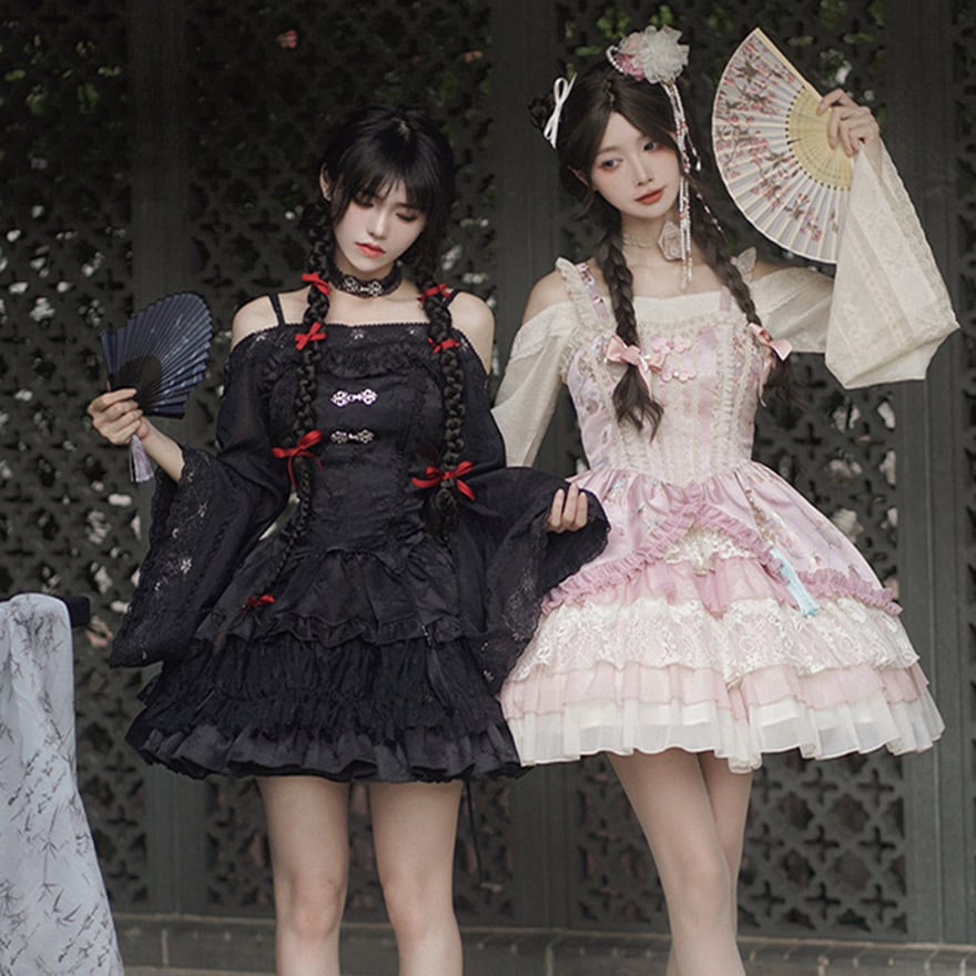 SEASONZ ジャンスカ ワンピース ツーピース フリル レース 夢かわいい