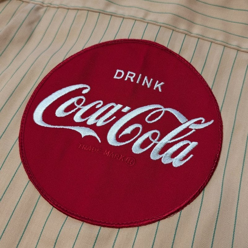 70s Lee Coca-Cola Stripe HBT Work Shirt (M) DEAD-STOCK | Wonder