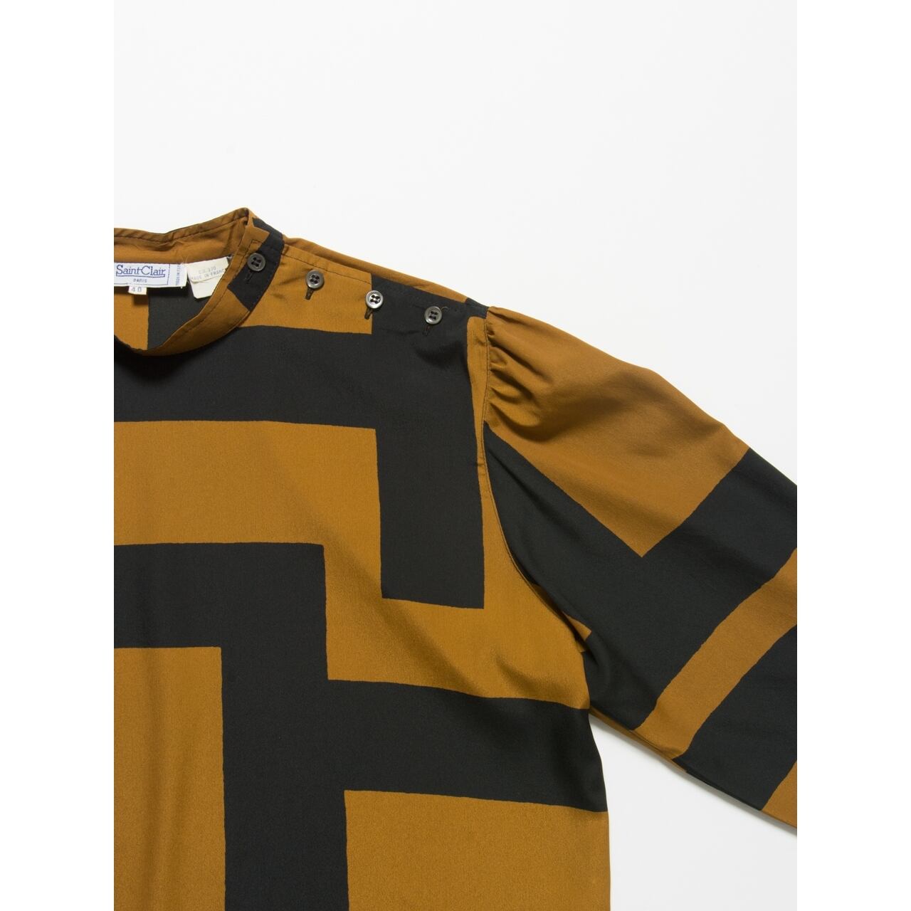 【Made in France】Geometric pattern pullover blouse（フランス製 ジオメトリック柄プルオーバーブラウス）2c