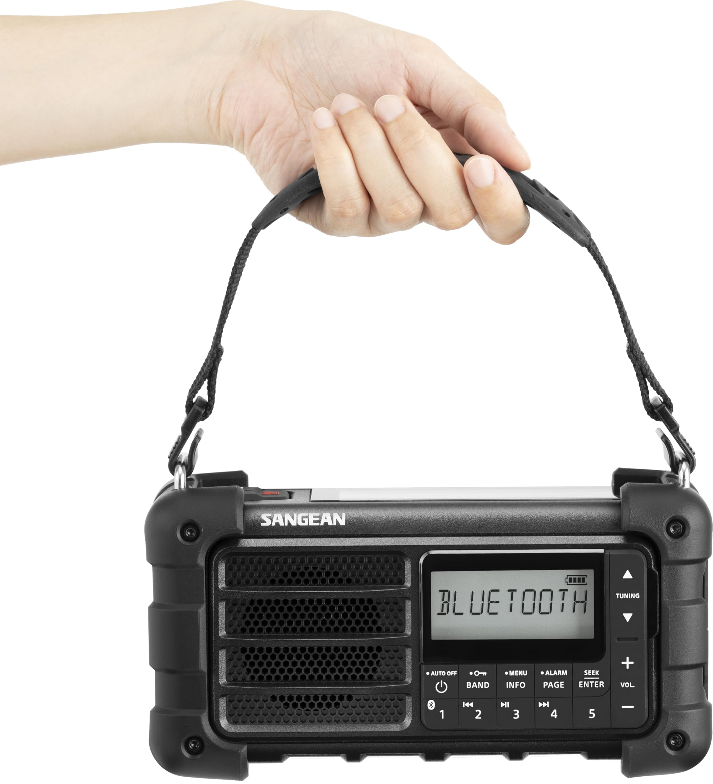 【人気】【国内正規品】Sangean MMR-99J・AM/FM、Bluetooth、AUX、防塵・防水、手回し・ソーラーパネル搭載マルチ電源対応防災ラジオ (ミッドナイトブラック)