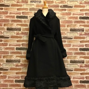 Black Fur Collar Long Coat