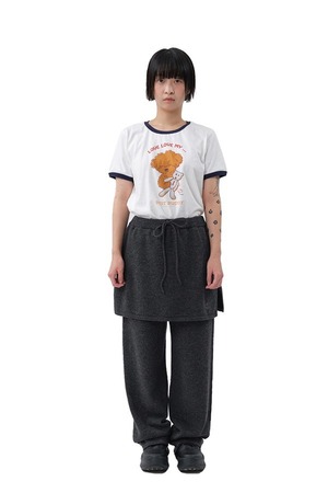 [BOCBOK] FLUFFY KNIT SKIRT PANTS (GREY) 正規品 韓国ブランド 韓国通販 韓国代行 韓国ファッション ボクボク bocbok