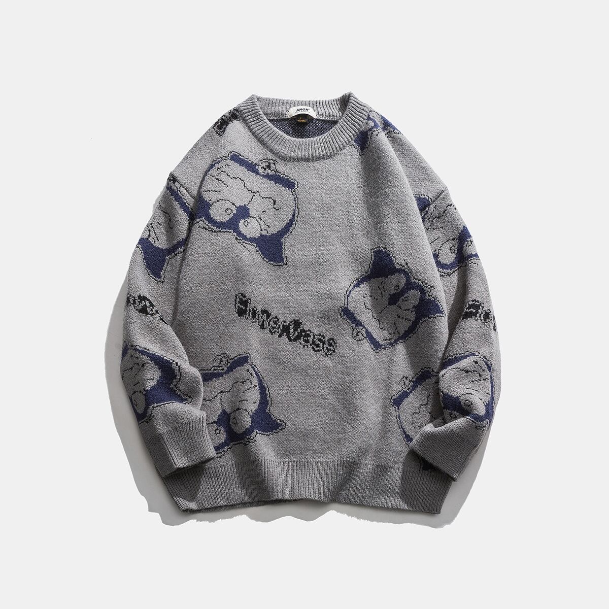 【新作】【送料無料】 Yidao Vintage 20 WinterOrdinaryルースグレータートルネックラウンドネックジャカード長袖オールマッチニットシャツメンズ-アリババ ロング ウィンター 冬物 Oネック ビンテージ hip6-161152121458210