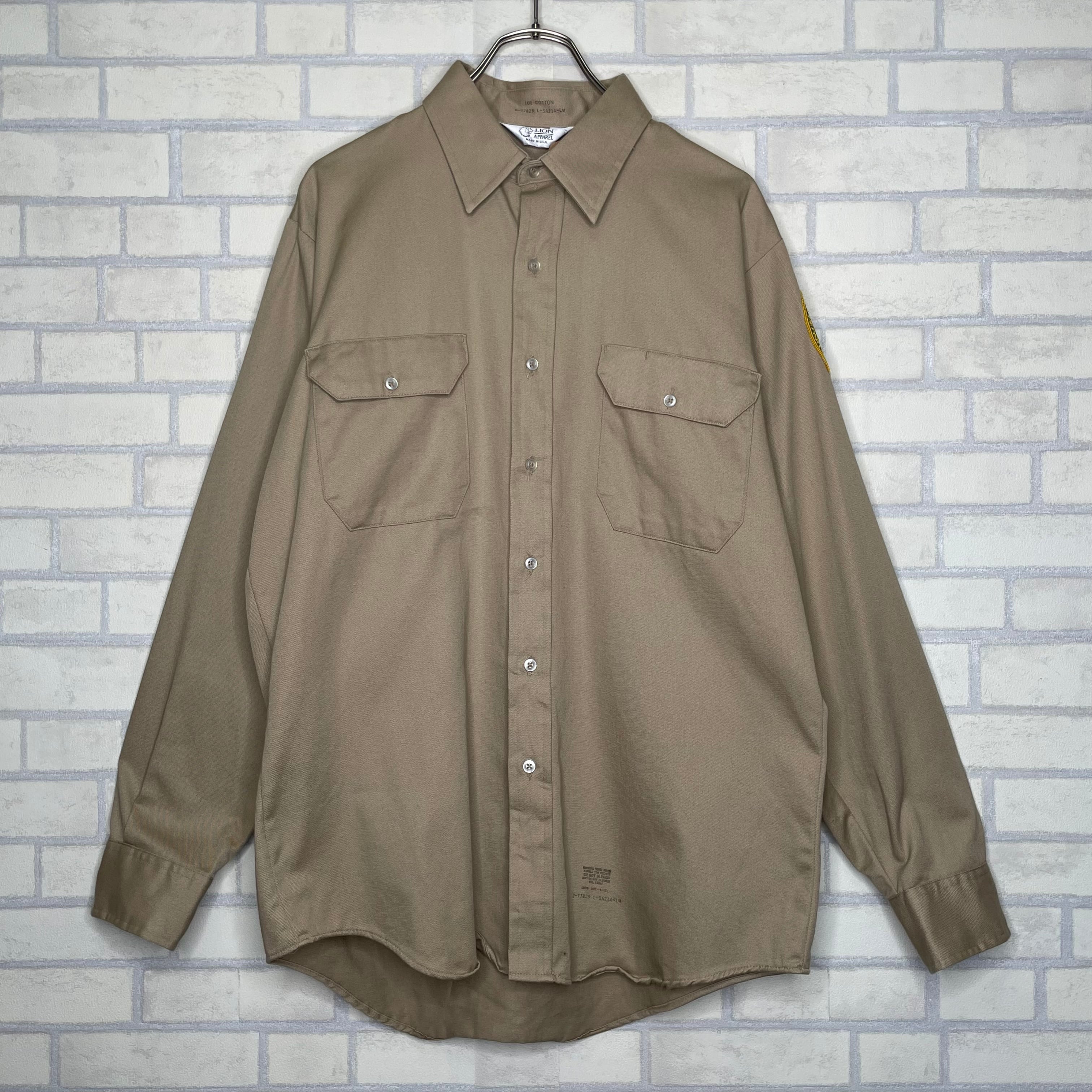 LION APPAREL 長袖ワークシャツ L相当 ワッペン コットン100% | 古着屋 