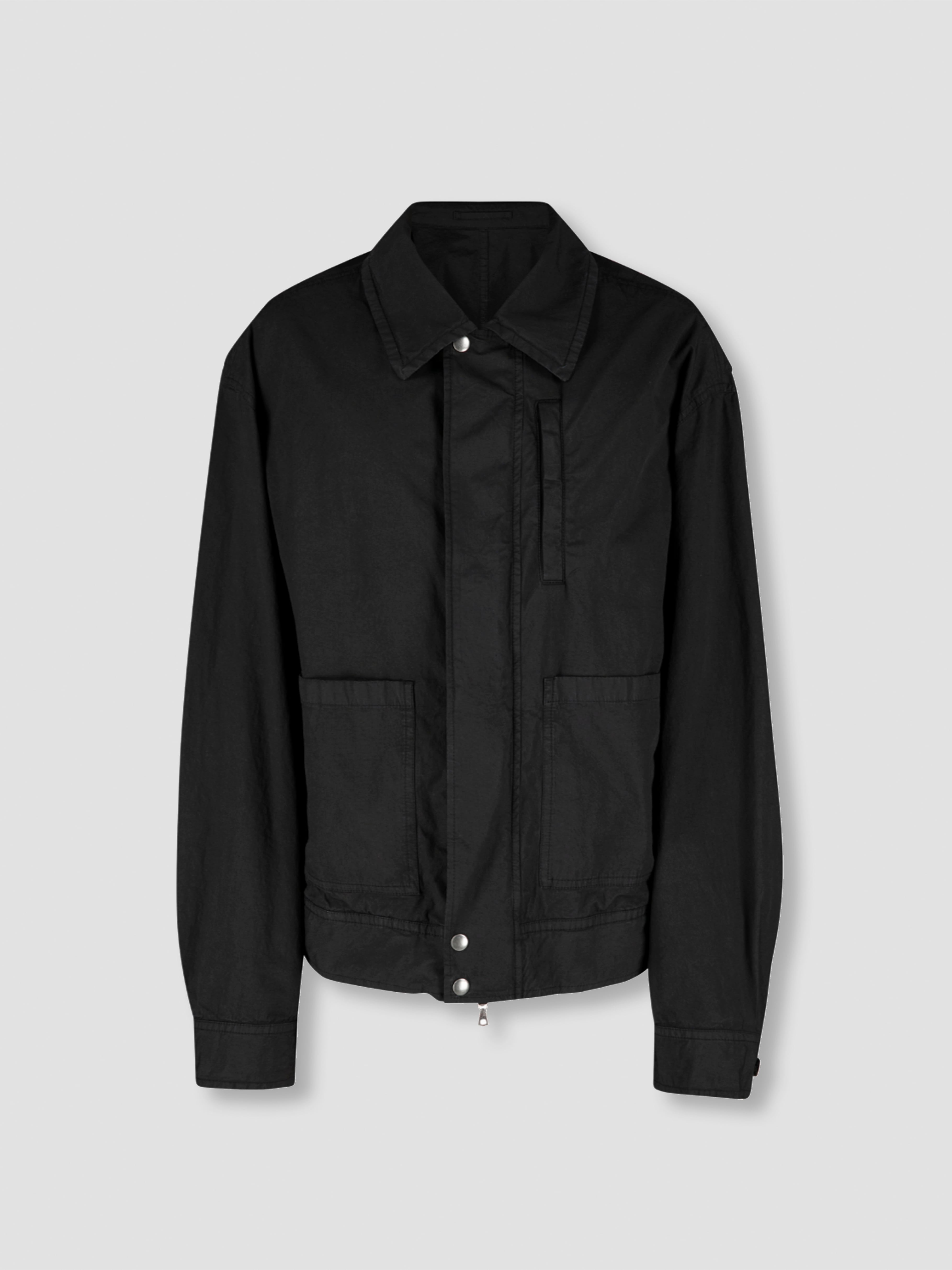 DRIES VAN NOTEN OVERDYE HEAVYWEIGHT STRETCH COTTON JACKET BLACK