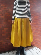 ヤンマ産業 会津木綿タックスカートカラシ丈10㎝+