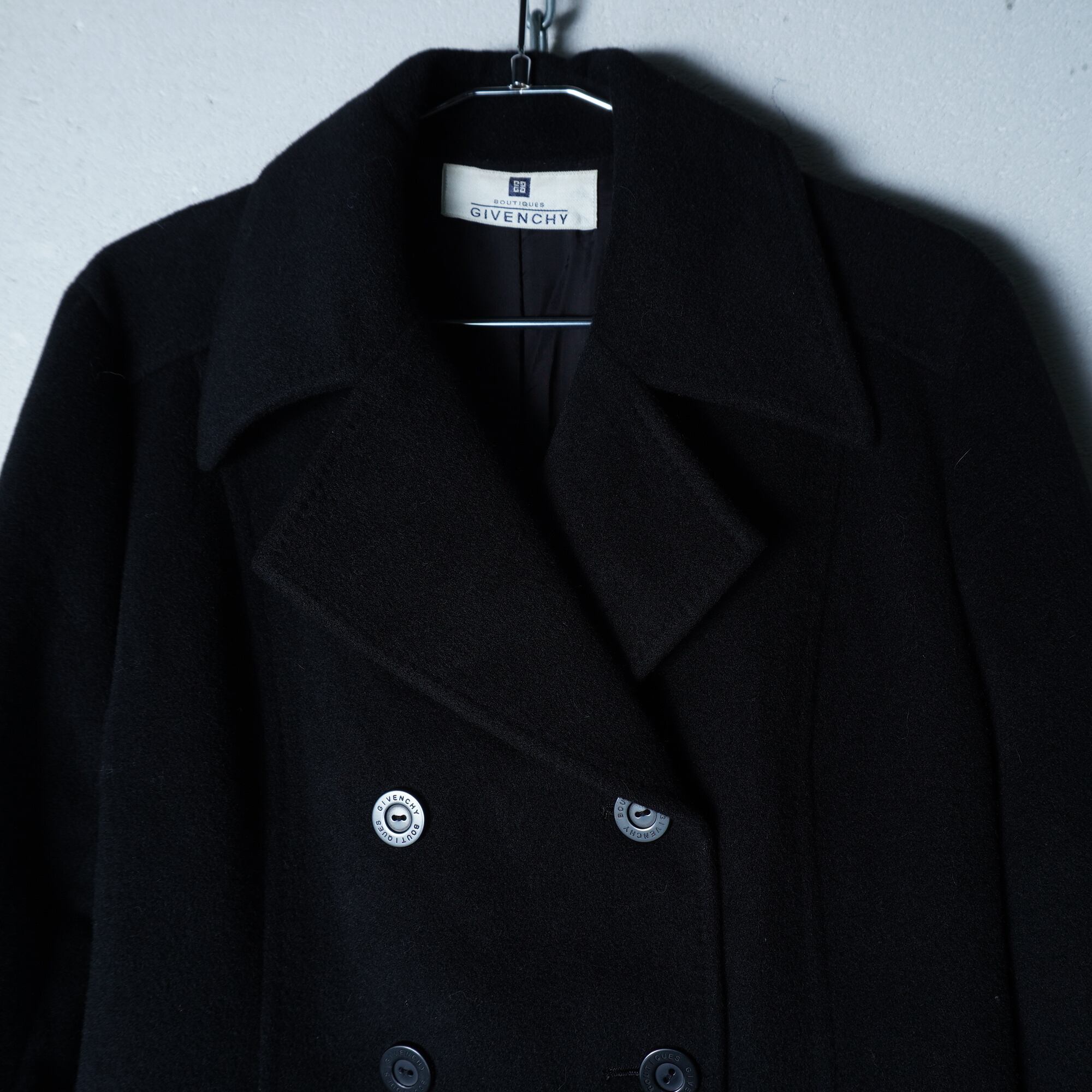 GIVENCHY】ジバンシー カシミヤ100％ ダブルブレストコート black