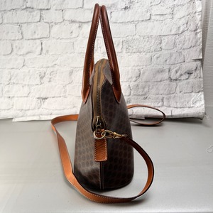 CELINE セリーヌ マカダム ２WAY レザー ショルダーバッグ ブラウン A-14105