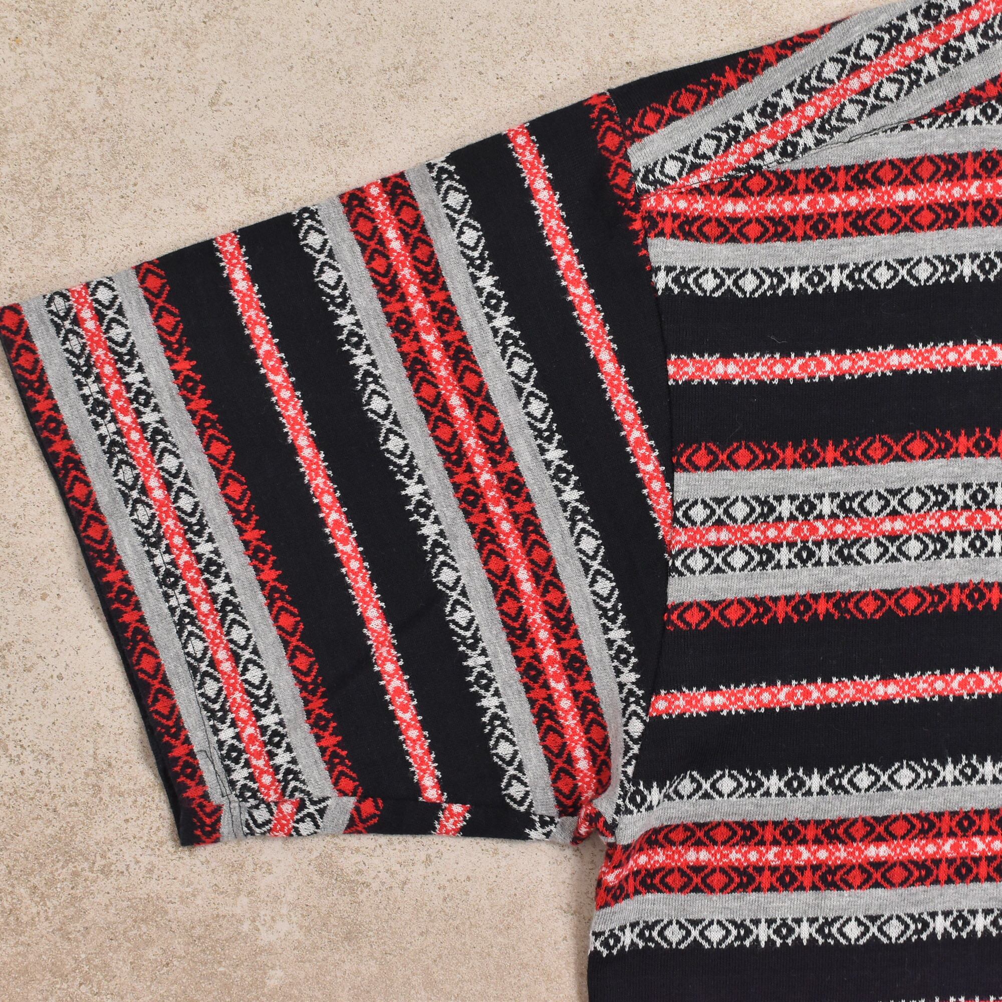 Used jacquard border SS knit sew | 古着屋 grin days memory Used jacquard border SS knit sew | 古着屋 grin days memory