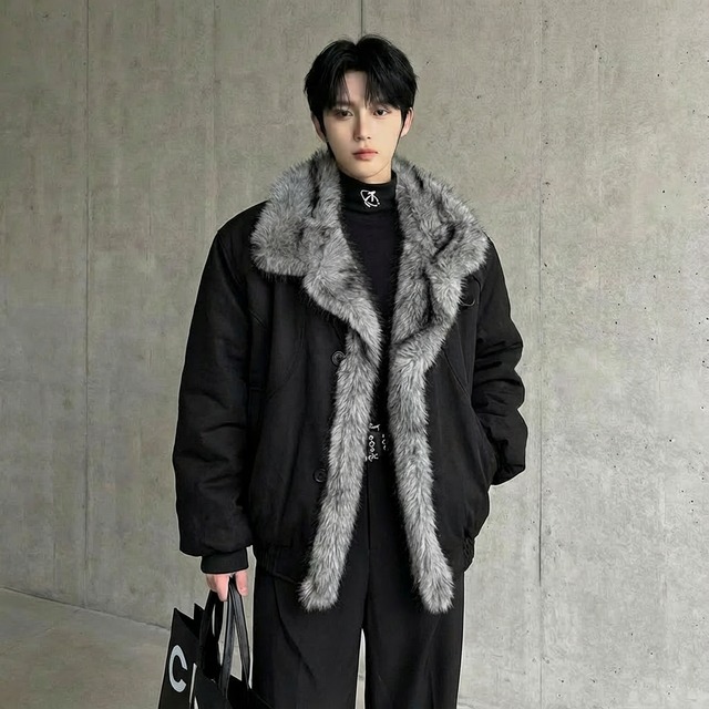 ビッグシルエット ファーカラーブルゾン 2カラー D12149