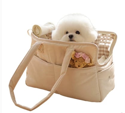 犬 猫 キャットドッグ 小型犬 チワワ ヨークシャテリア ミニチュアダックス アクセサリーカテゴリ 雑貨カテゴリ キャリー バッグ ショルダーバッグ ベーシック シンプル カジュアル 無地 チェック オールシーズン お出かけ お泊まり アウトドア 公園 休日 楽ちん 暖かい 小さいサイズ 白 ホワイト クリーム オフホワイト サイドポケット チェック