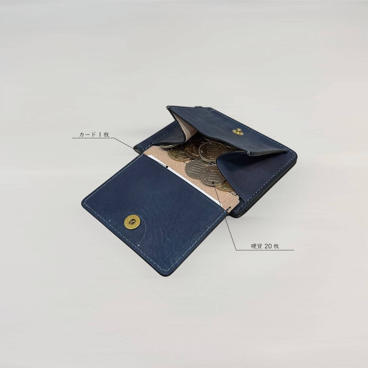 Re-ACT / Indigo Flower Money Clip Wallet - 藍染レザー(フラワー