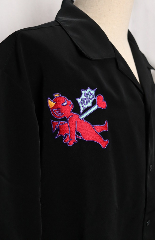 Tenaku Open collar shirt（テンアク オープン カラー シャツ)【Black】