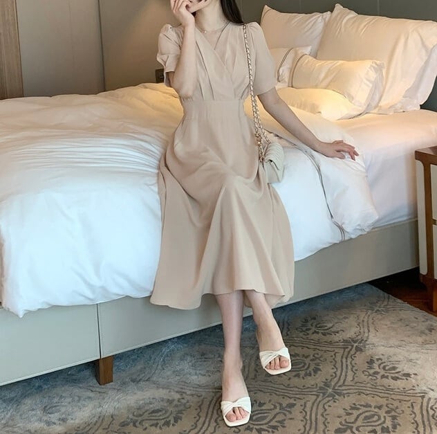 フレンチVネック 半袖ワンピース 6col Y 260082 | Raglana