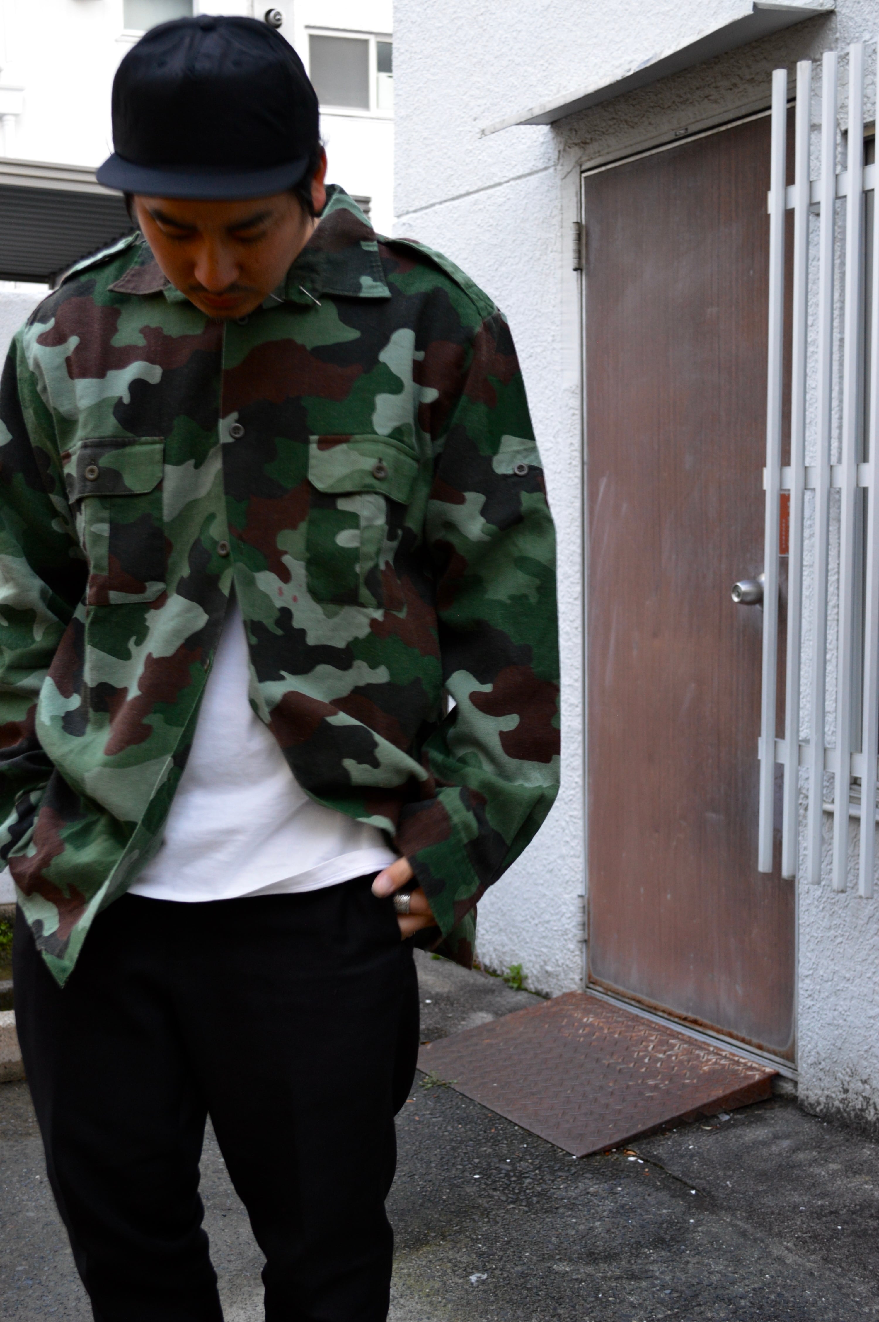 80s Yugoslav Army linen military shirts jacket camo ユーゴスラビア