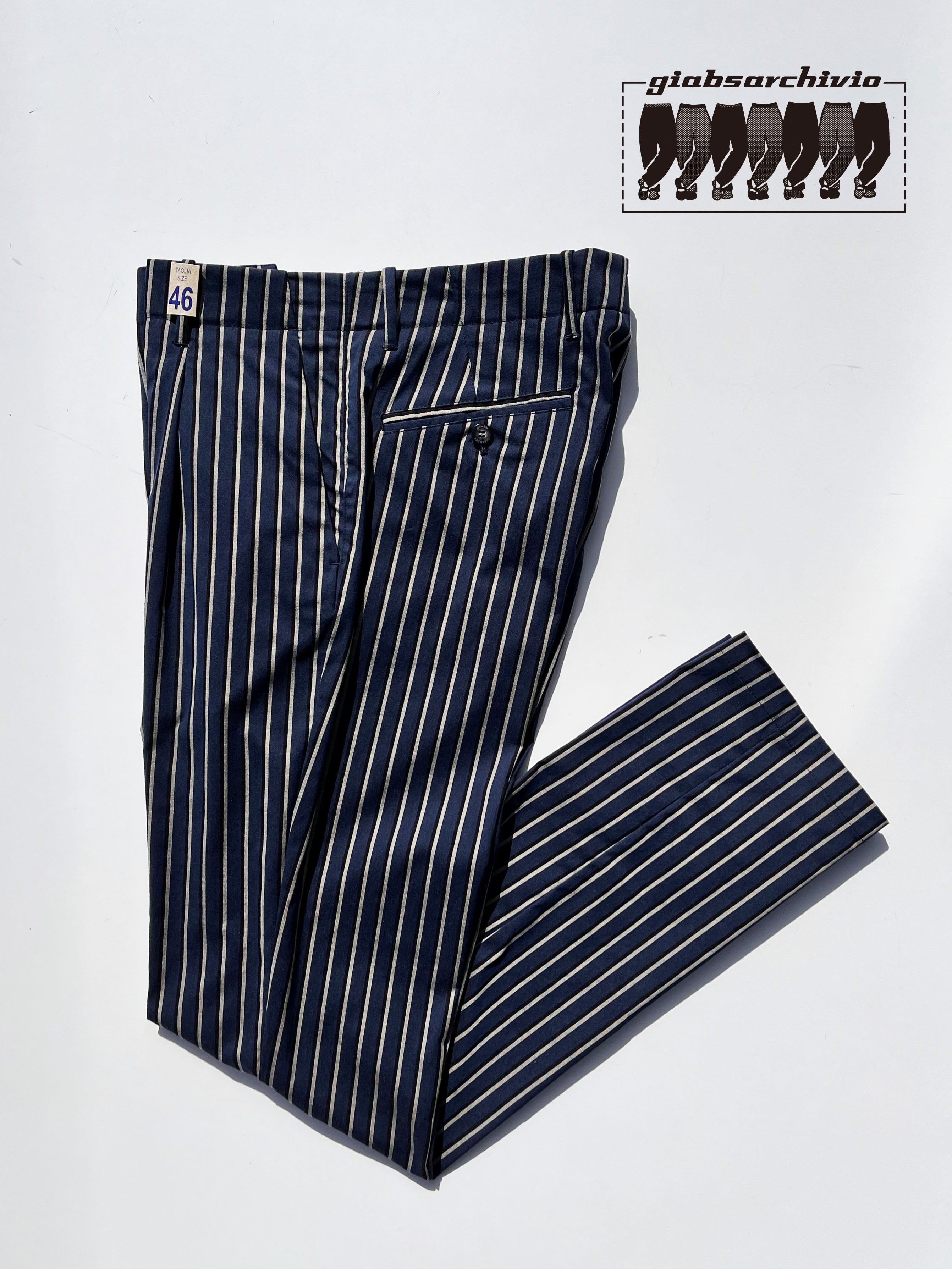 giab's ARCHIVIO ストライプ スラックス 46 giab's ARCHIVIO ジャブス