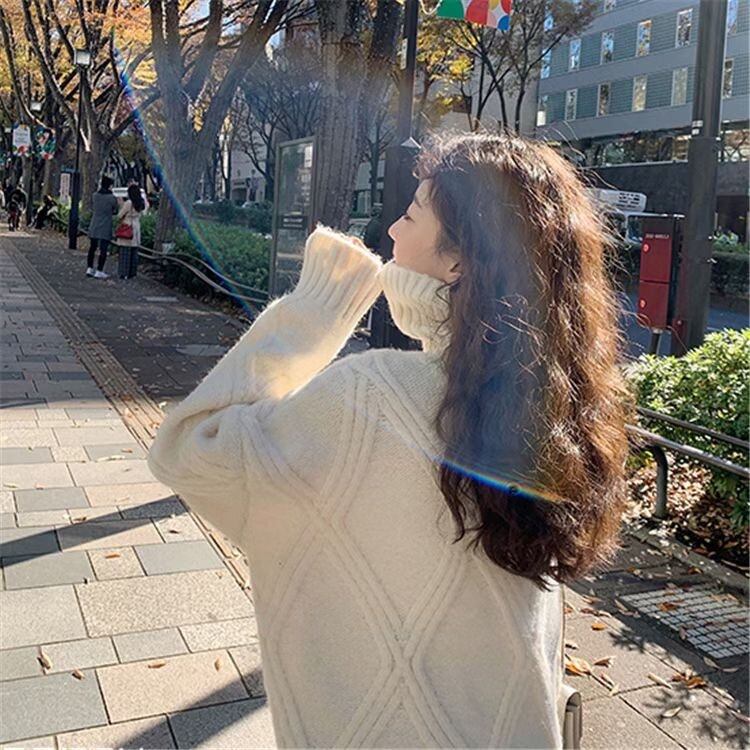 タートルネックケーブル編みニットAJ11009−2551