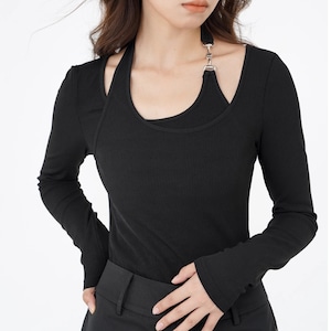 Long Sleeve Halter Tops KRE1972