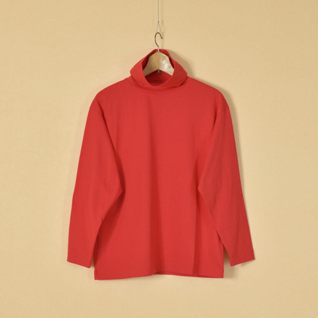 atelier naruse アトリエナルセ コットン ハイネックカットソー・レッド
