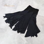 社交ダンス 衣装 スカート ブラック系 チャコット ダンススポーツ Chacott Dance Sport レッスン 練習 レッスンウェア 練習着 スリット 黒 無地 チュール かわいい 華やか おしゃれ 上品 大人っぽい 軽やか ふんわり 日本製 レディース ダンス衣装 スポーツウェア おしゃれスカート ブラックスカート スリットスカート フレアスカート