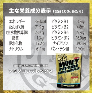 GOLD'S GYM ホエイペプチド アミノコンプレックス ヨーグルト風味 500g