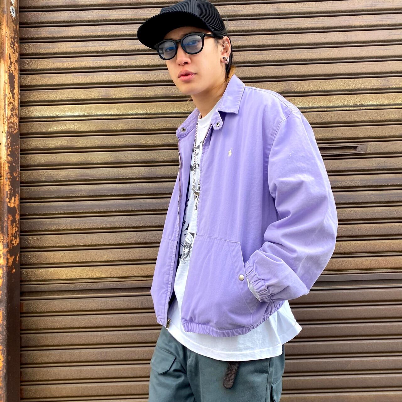 ポロバイラルフローレン スイングトップ メンズL 古着 Polo by Ralph 