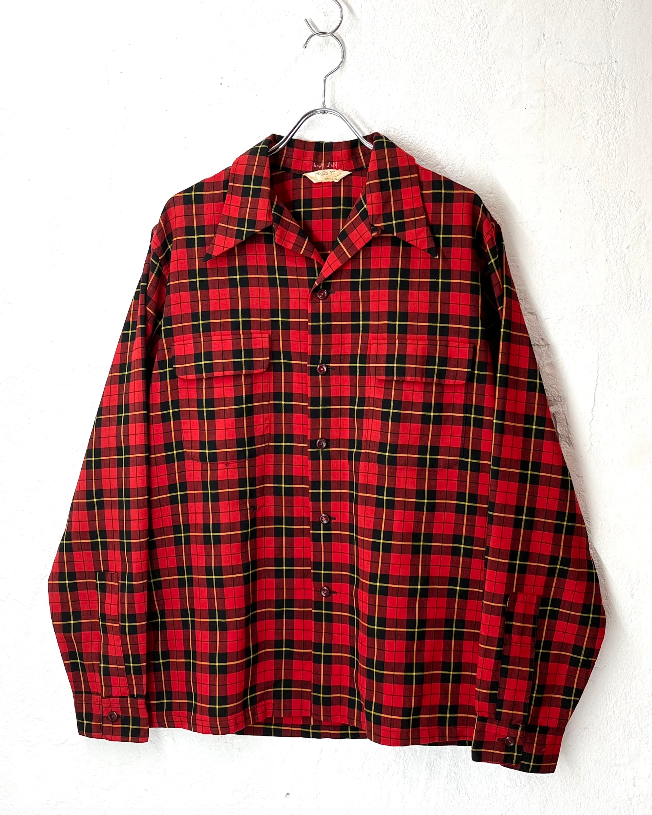 50s BOTANY Wool Open Collar Shirt