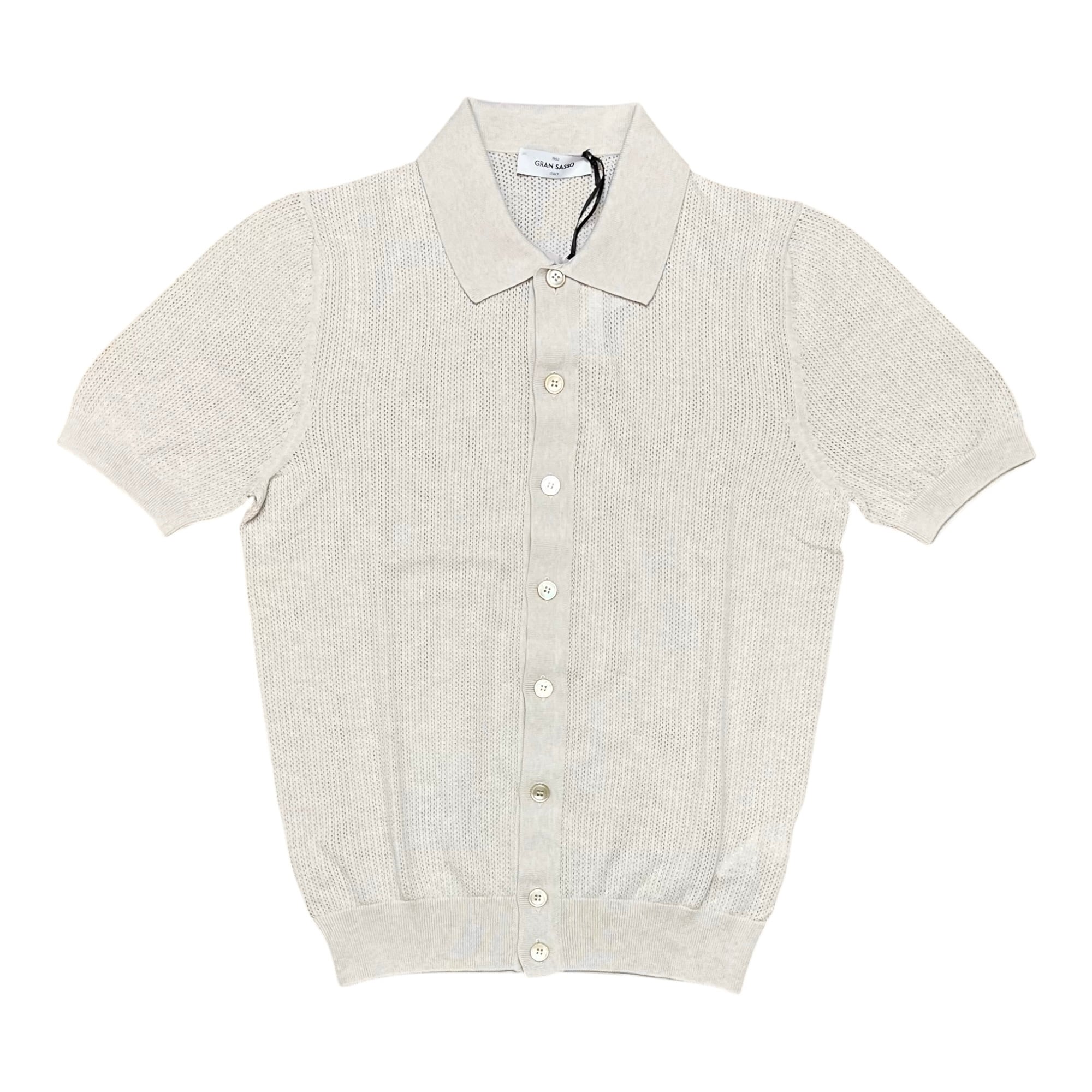 GranSasso(グランサッソ)  Cotton Knit Shirt(57180/20611/006)/LT.BEIGE
