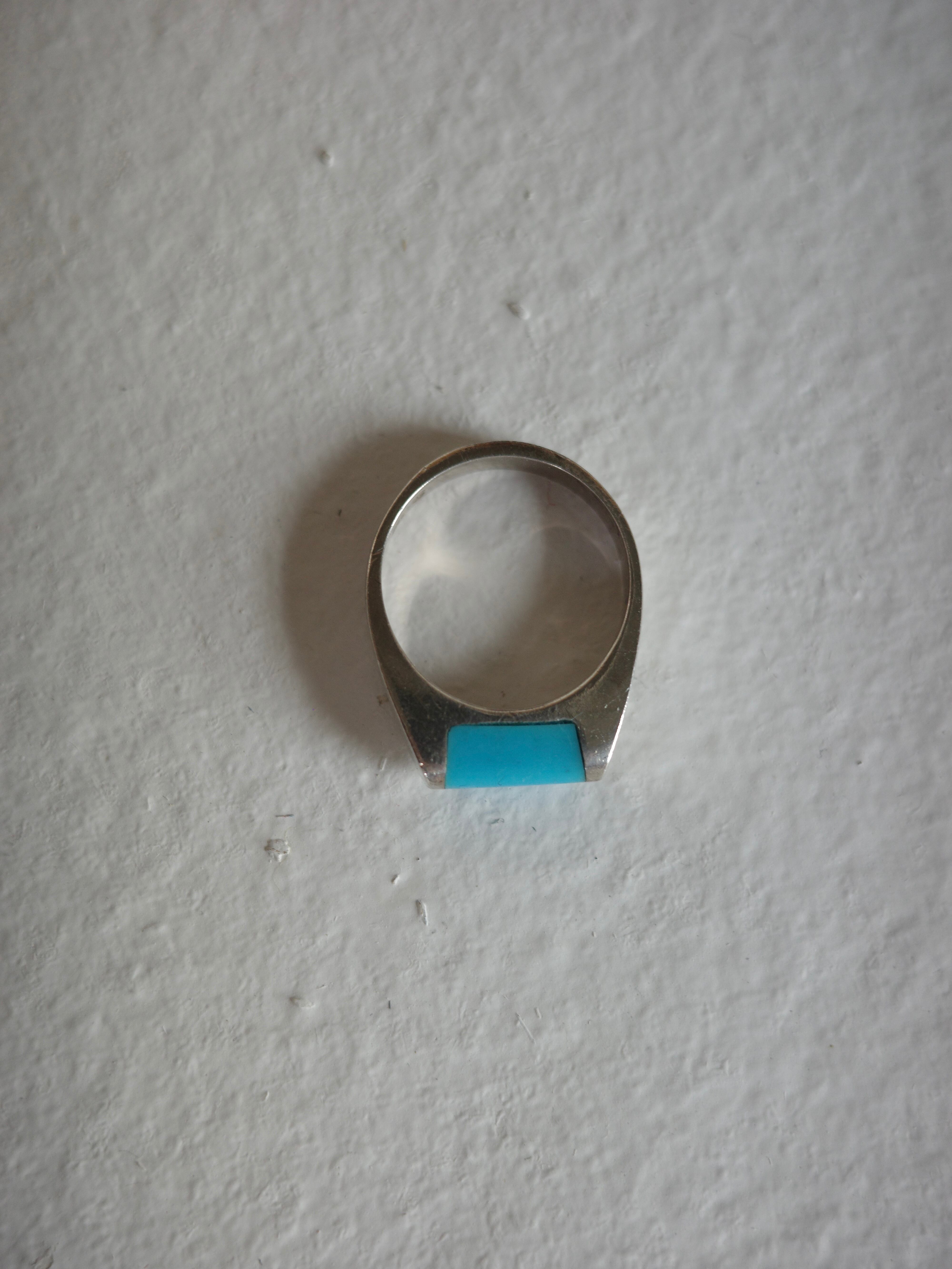 vintage silver925〉turquoise signet ring | CherLife