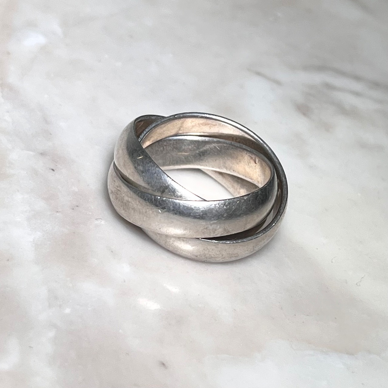 vintage heavy gauge trinity silver ring
