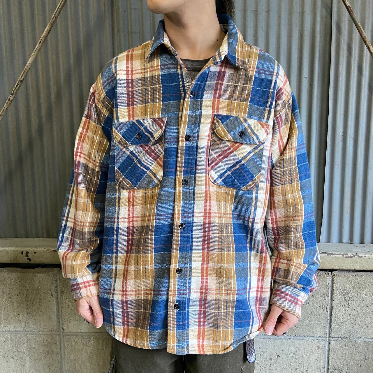 80年代 Five Brother ファイブブラザー チェック柄 長袖 ヘビー  