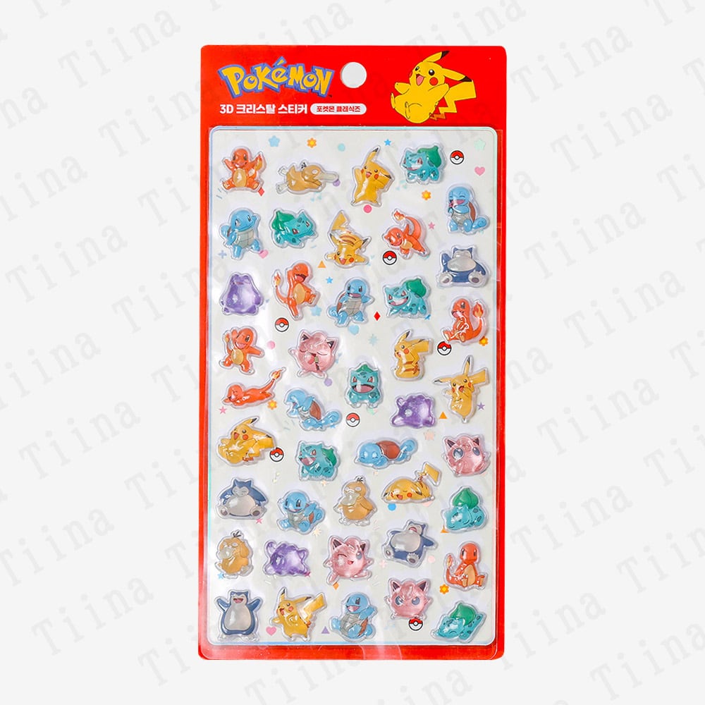 在庫あり・国内発送】4枚 韓国 公式正規品 ポケモン ぷっくりシール 3D