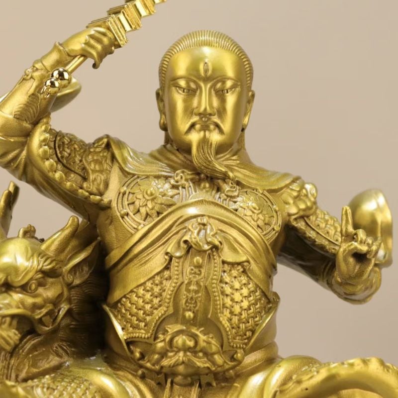 雷祖像 九天応元雷声普化天尊 雷神像 置物 オブジェ インテリア 銅製