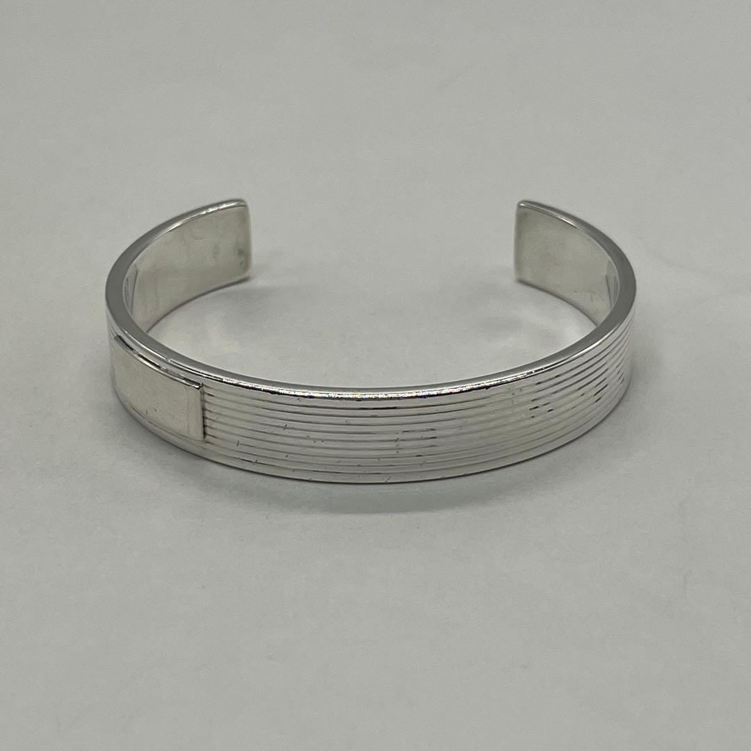 グッチ GUCCI ストライプ プレート カフ バングル SV925 希少