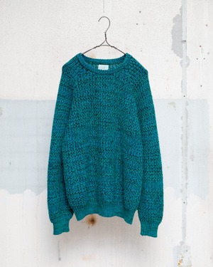 “United Colors of Benetton” melange alpaca blend rib knit sweater / raglan sleeve / Made In ITALY