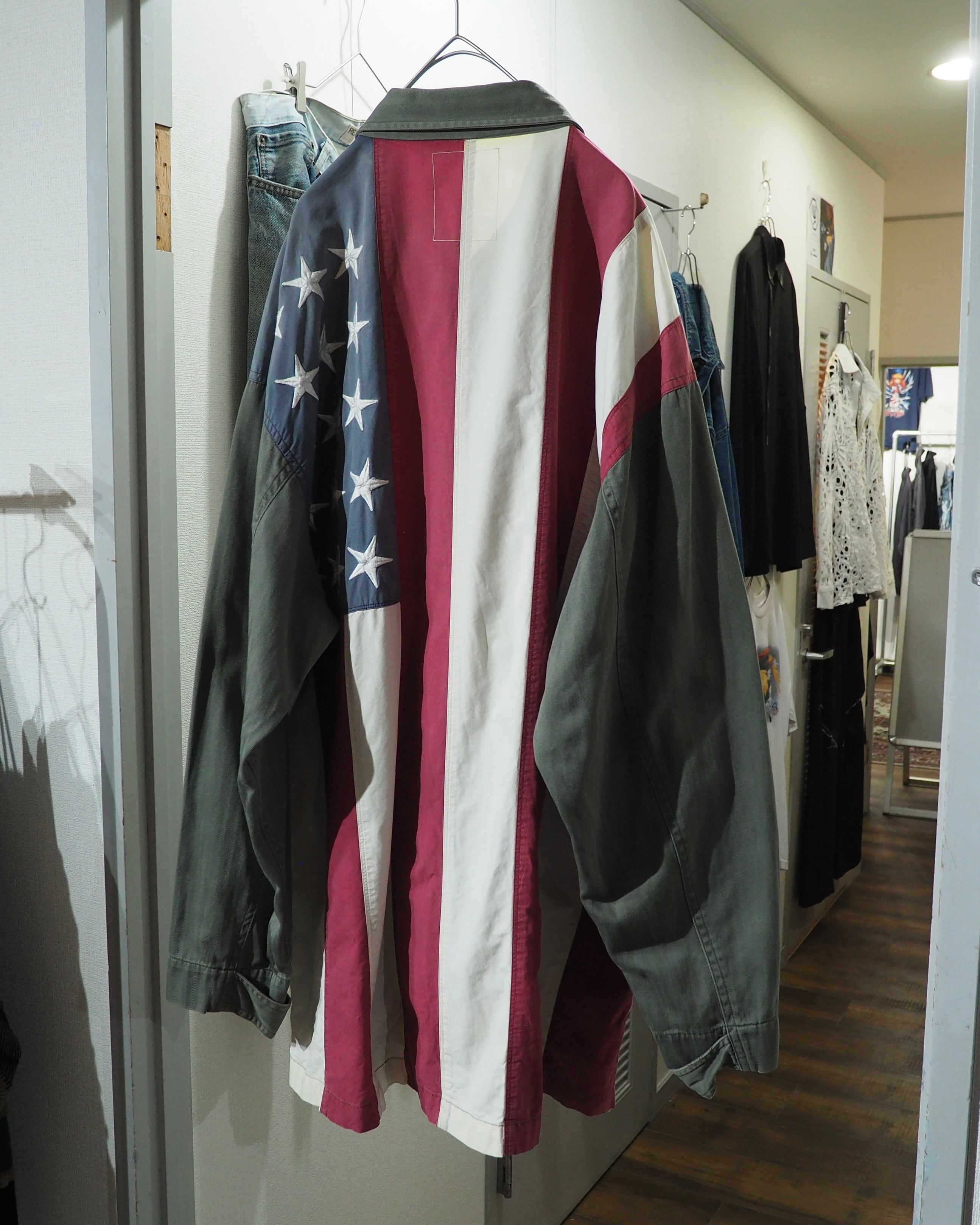 1990s ” 星条旗 ” Stars and Stripes Custom Vintage Loose Military Shirt Jacket