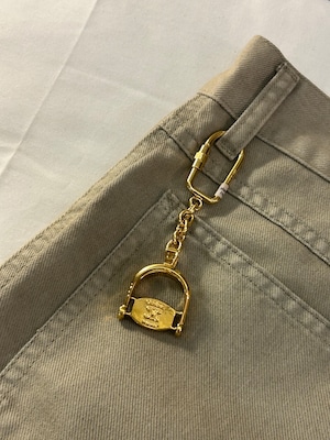 CELINE / vintage gold  Triomphe  key charm.