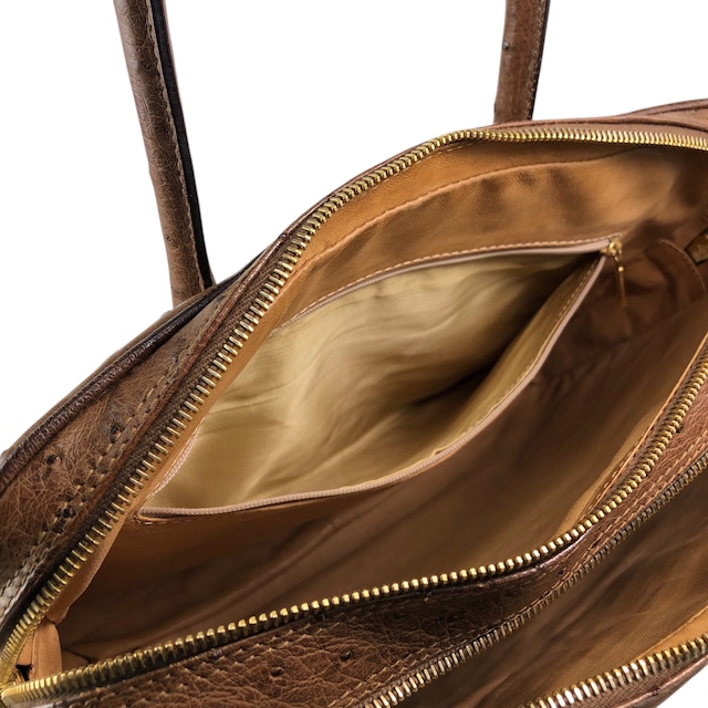 LOEWE ロエベ ハンドバッグ ブラウン アナグラム オーストリッチ vintage ヴィンテージ オールド pztb8z