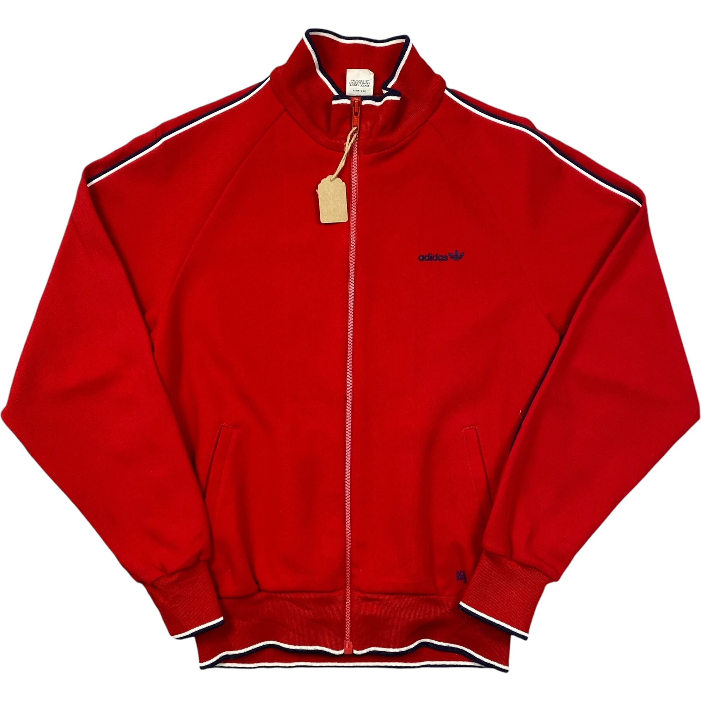 《M》 adidas アディダス 刺繍 トラックジャケット レッド 70年代 vintage No.4304