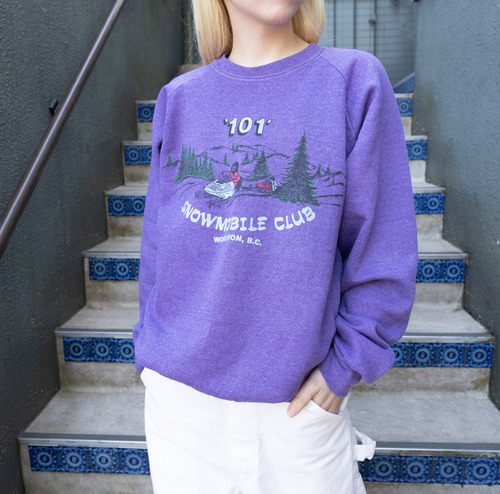 USA VINTAGE FRUIT OF THE LOOM PRINT DESIGN SWEAT SHIRT/アメリカ古着プリントデザインスウェット