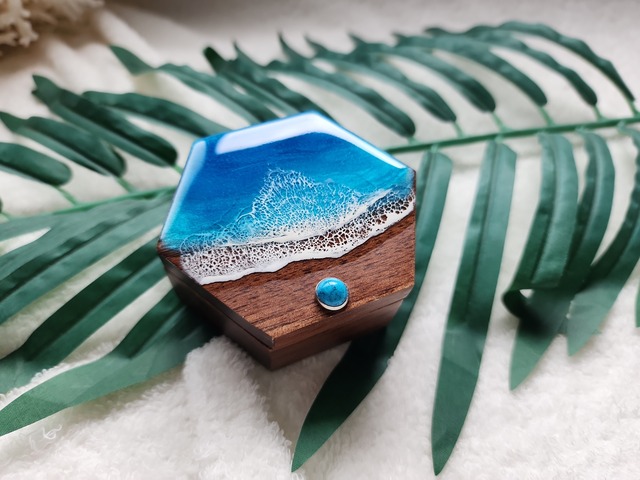 404.オーシャンレジンアート リングケース