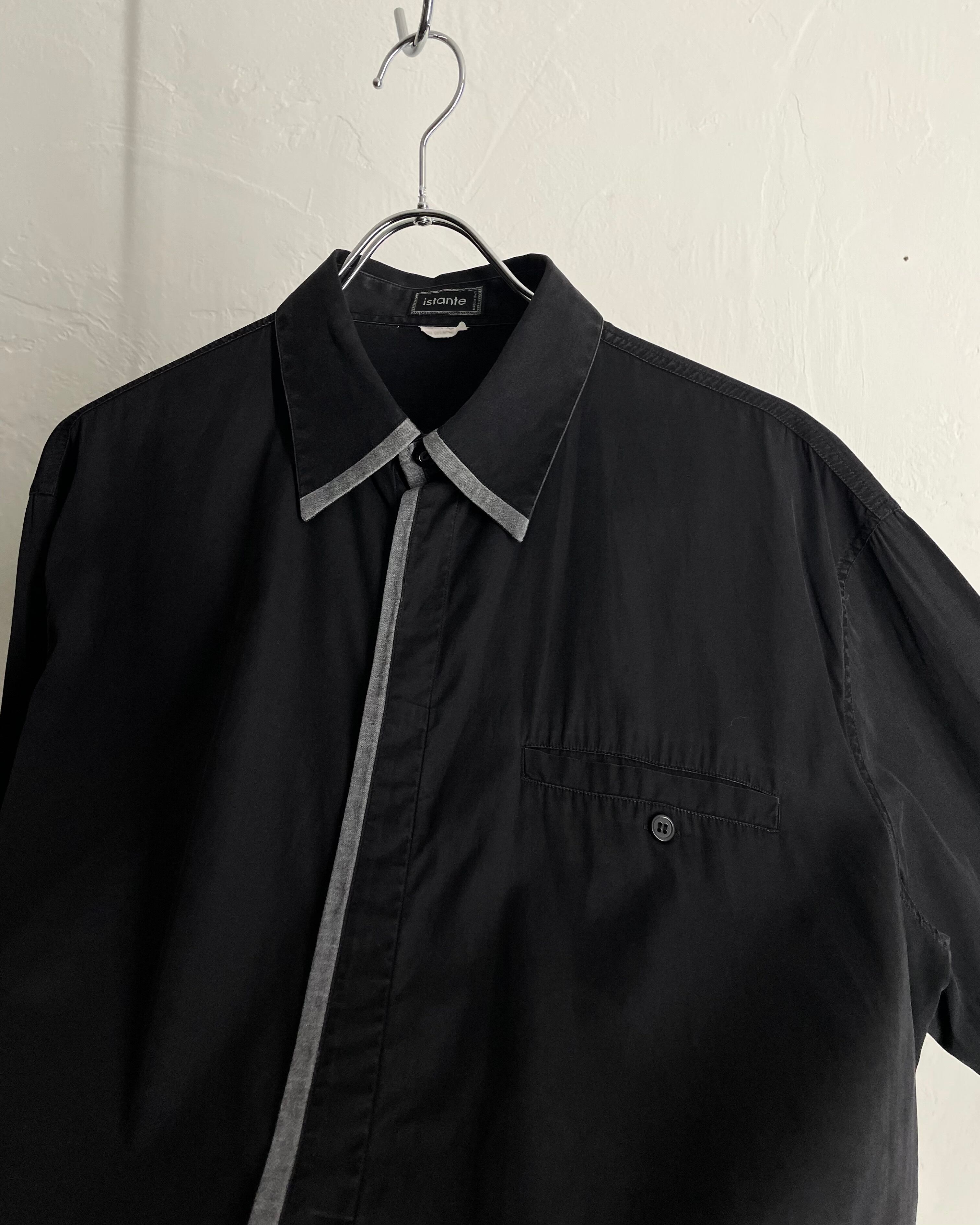 90s istante 2tone Fly-Front Shirt ITALY製